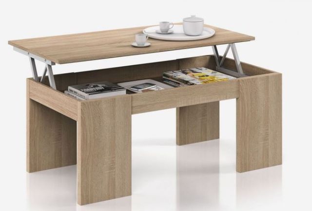 mesa de centro de madera abierta