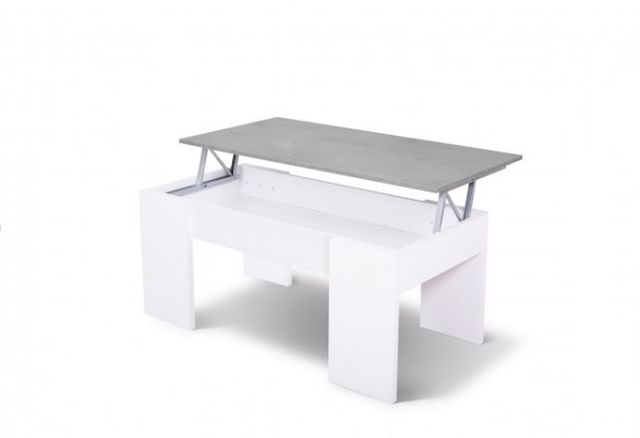 mesa de centro blanca abierta